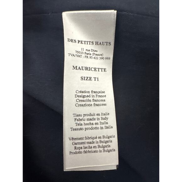 Des Petits Hauts MAURICETTE Stadium Coat Wool Marine Navy Size 1/Small - Picture 12 of 13